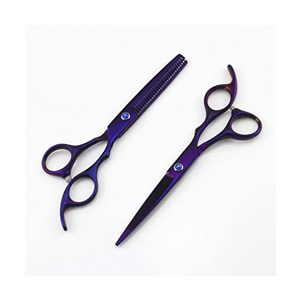 Ensemble de ciseaux de coiffure de Style Simple violet 440c de 6.0 pouces, adapté au barbier ou à un usage domestique