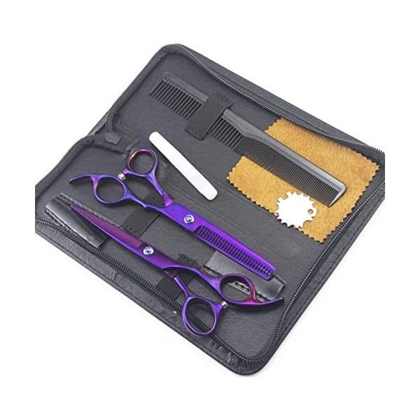 Ensemble de ciseaux de coiffure de Style Simple violet 440c de 6.0 pouces, adapté au barbier ou à un usage domestique