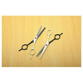 Ciseaux de coiffure JP 440C Ciseaux de coupe Ciseaux à effiler Ciseaux professionnels pour cheveux humains couleur : rouge, 