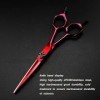 Ciseaux de coupe de cheveux, 15,2 cm rouge japonais 9CR en acier inoxydable rasoir, ciseaux de salon de coiffure