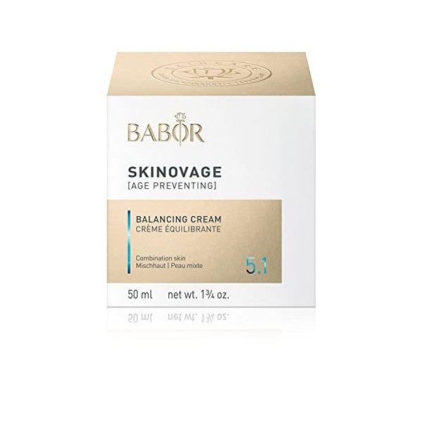 BABOR SKINOVAGE Balancing Cream, crème de soin légère pour les peaux mixtes, effet matifiant et hydratant, 50 ml Crème Jour e...