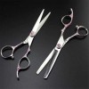 Ciseaux de coiffeur professionnel 440c 6 pouces rose prune poignée ciseaux de cheveux salon de coupe makas de coiffeur aminci