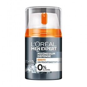 Men Expert Crème hydratante pour le visage avec hyaluron pour une peau soignée, magnésium Defense Sensitiv Soin du jour 1 x 5...