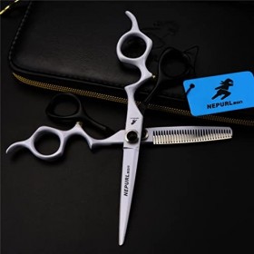 KOAIEZ 6,0 Pouces en Acier Inoxydable Blancs De Cisaillement De Coiffure Multifonctionnelle, Ensembles De Ciseaux De Coiffure