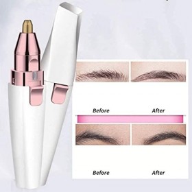 CAFFIA Trimage des poils du nez et de loreille, Épilation des cheveux for les femmes, 2 dans 1, une tricot portable et sans 