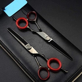 Ciseaux de coupe de cheveux Ciseaux de coiffure professionnels Lames tranchantes amincissantes Design humanisé Insert en caou