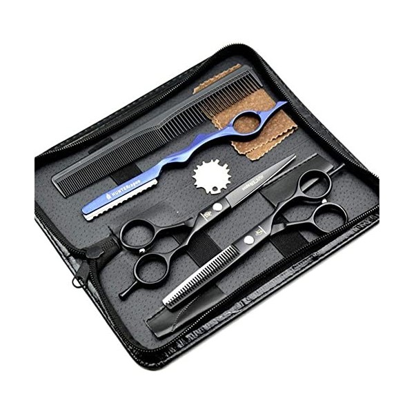 Ciseaux De Coiffure Combinaison Ensemble Super Sharp Professionnel Ciseaux De Coiffeur Outil Salon Mince Kit 5,5 Pouces Parfa