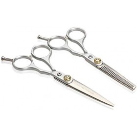 Ensemble de coiffure Ciseaux de coiffure de salon en acier inoxydable 2 pièces Ciseaux à cheveux Ciseaux de coupe de cheveux ...