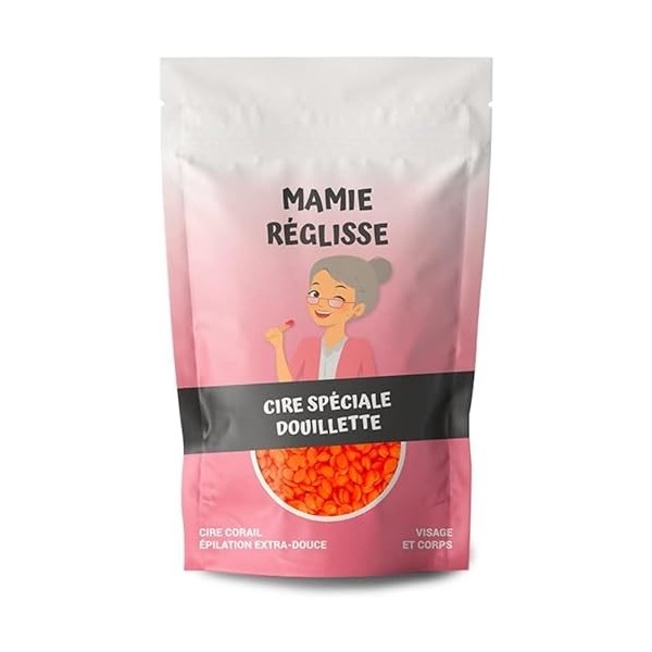 Cire Épilation Corail Spéciale Douillette MAMIE RÉGLISSE 200g - 3 Sachets + 3 Gratuits