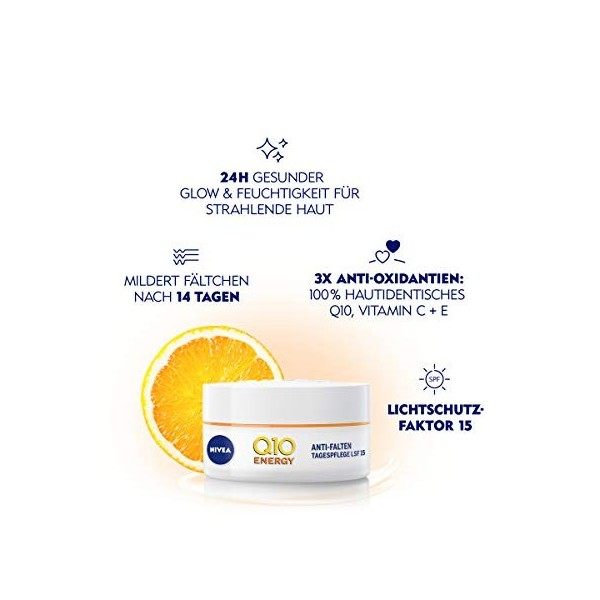 NIVEA Q10 Energy Soin de jour anti-rides SPF 15 50 ml Crème Jour et Nuit
