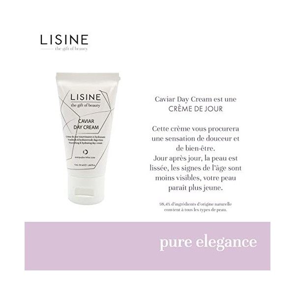 Crème de Jour Caviar Day Cream 50 ml - Soin Visage Peaux Matures - à l’Extrait de Caviar - Nourrit, Hydrate, Apaise et Régénè...