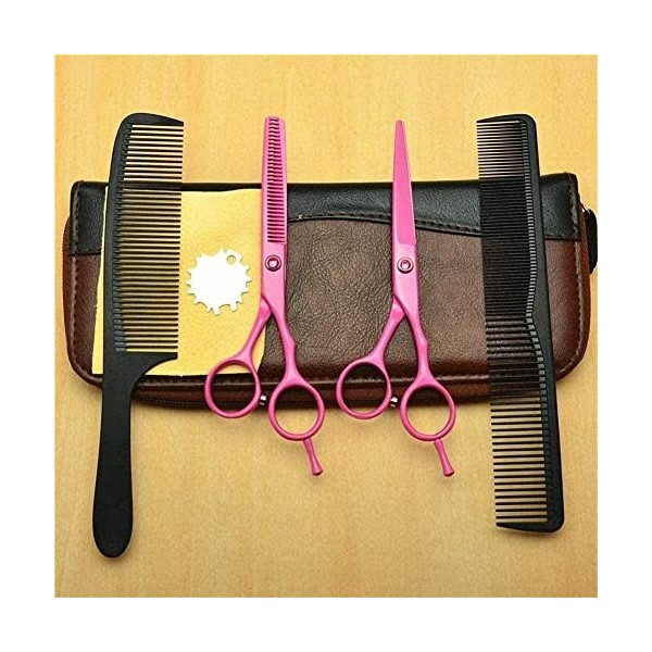 Ciseaux de barbier Ciseaux de coiffure professionnels Twist Grip Ciseaux de coupe de cheveux noirs 5,5 pouces 6 0 pouces avec