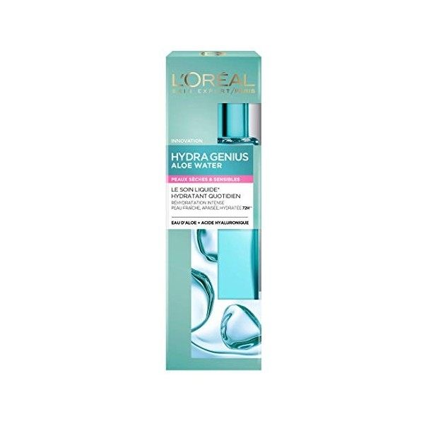 LOréal Paris - Soin Liquide Réhydratant Visage - Hydratation 72H - Enrichi en Eau dAloe et Acide Hyaluronique - Texture Flu C...