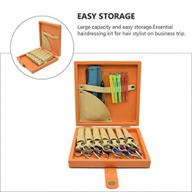 FOMIYES 2 Pièces Boîte De Fournitures De Coiffure Ciseaux En Cuir Kit DOutils De Voyage Valise En Cuir Organisateur De Cisea