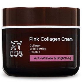 XYCOS Crème au collagène rose 50 ml, 1,7 fl.oz. | Soin anti-rides anti-âge | Hydratant | Améliore le teint | Certifié EVE V C...