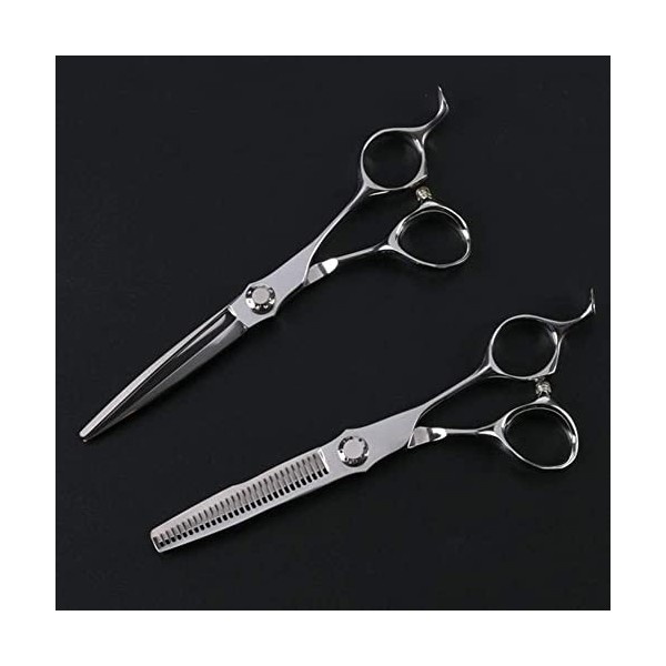 Ciseaux de coiffure de 6 pouces Ensemble de ciseaux de coupe et damincissement pour salon de coiffure, FlatCut6.0Inch A Fla