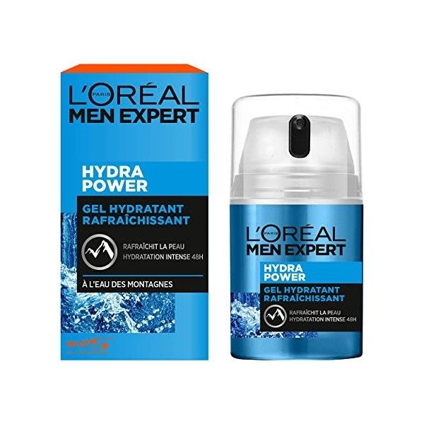LOréal Men Expert - Gel Hydratant & Rafraîchissant pour Homme - Soin du Visage - Hydratation Intense 48H - À lEau des Monta C...