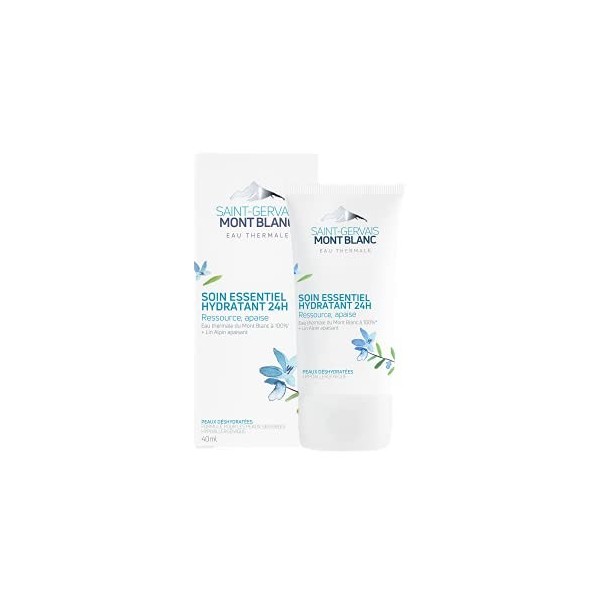Saint-Gervais Mont blanc - Soin Visage Hydratant 24H pour Peaux Déshydratées/Sensibles/Normales à Sèches - 40 ml Crème Jour e...