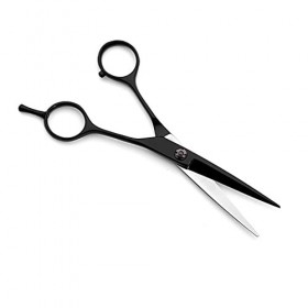 Ciseaux de coiffure polis exquis noirs, cheveux professionnels à bord de rasoir, ciseaux plats, ciseaux texturisants pour sal...