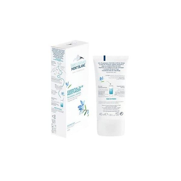 Saint-Gervais Mont blanc - Soin Visage Hydratant 24H pour Peaux Déshydratées/Sensibles/Normales à Sèches - 40 ml Crème Jour e...