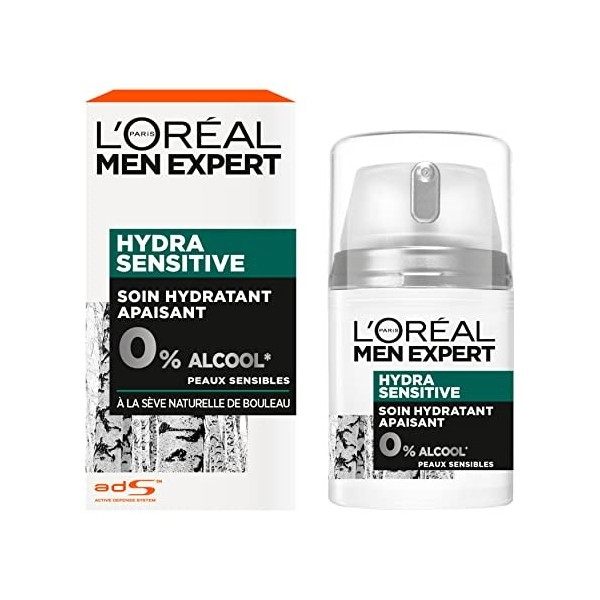 LOréal Men Expert - Soin Hydratant Apaisant Visage pour Homme - Hydratation 24H - Enrichi à la Sève Naturelle de Bouleau - S ...