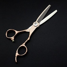 Ciseaux de coupe de cheveux, 6 pouces 440c ciseaux de cheveux coupés en or rose coupant le maquillage de coiffeur coupe de ch...