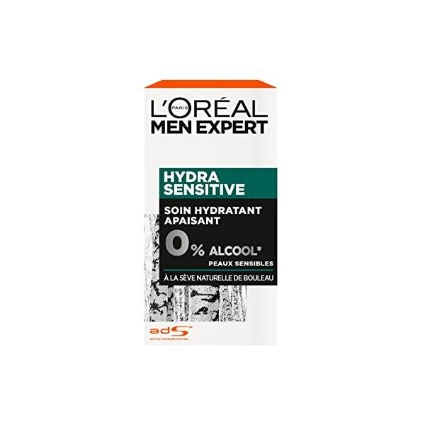 LOréal Men Expert - Soin Hydratant Apaisant Visage pour Homme - Hydratation 24H - Enrichi à la Sève Naturelle de Bouleau - S