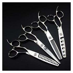 Ciseaux de barbier pour gauchers de 6 pouces, ciseaux amincissants pour cheveux à dents 6/14/30, ciseaux de coiffeur couleur ...