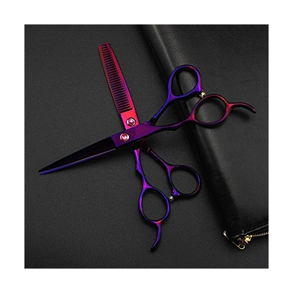 XiYou Ciseaux de Coupe de Cheveux, Ciseaux de Coupe de Cheveux gaucher Professionnel Japon 440C 6 Pouces Violet Cheveux Aminc