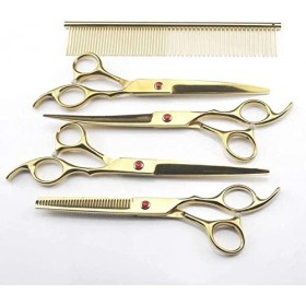 Ciseaux de coiffure ensemble de ciseaux de coiffeur Barber Gold 6 pouces ensemble gauche pour salon maison hommes femmes