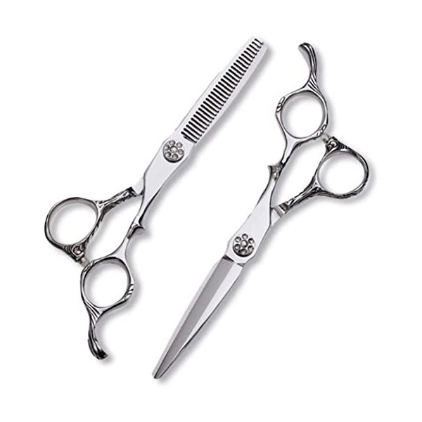 Ciseaux De Coiffeur Ensemble De Ciseaux De Coiffure Avec Ciseaux Amincissants 15,2 Cm De Couleur Argent Pour Coiffeur Ou Usag