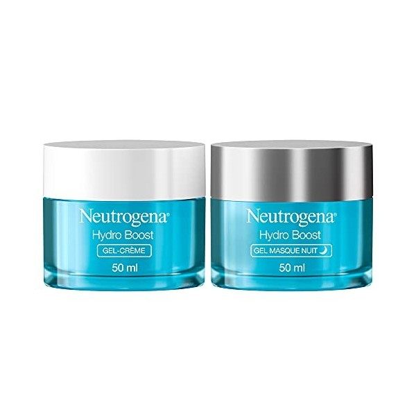 Neutrogena Hydro Boost Duo Crème Jour Hydratant Visage et Crème de Nuit à lAcide Hyaluronique, Soin Visage, 2x50 ml Crème Jou...
