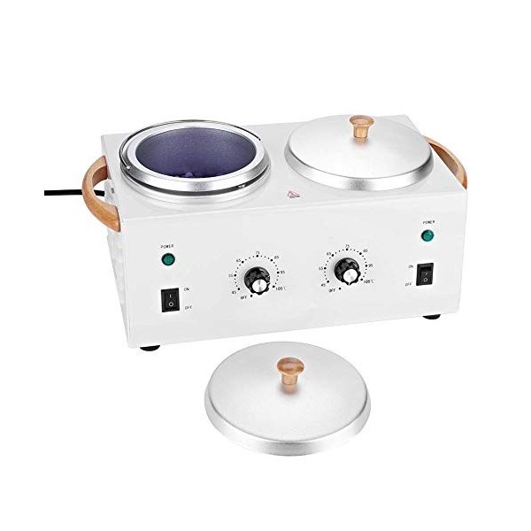 Qkiss Machine de Chauffage de Cire à épiler à Double Pot, Réchauffeur de Cire de Paraffine Chaude Pour Spa de Salon