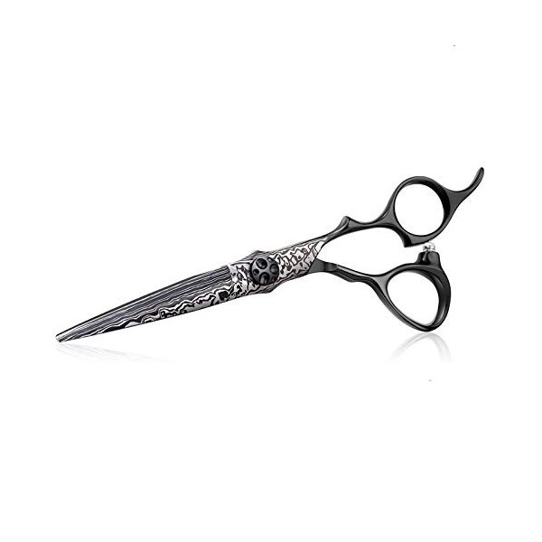 Ciseaux de coupe de cheveux de coiffeur 6 pouces Vintage noir en acier inoxydable coupe droite outils de barbier ciseaux de c