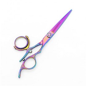 Ciseaux de coupe de cheveux pivotants arc-en-ciel, Rotation à 360 degrés, poignée en fleur de prunier, ciseaux de coiffure pr...