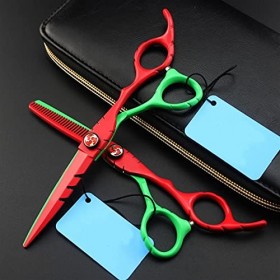 Ensemble de ciseaux de coupe de cheveux humains professionnels, ensemble de ciseaux de coupe de cheveux de bord de barbier, c...