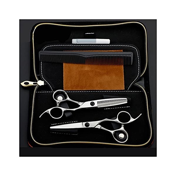 Ciseaux de barbier à main de 5.5 pouces, ciseaux plats, ciseaux dentaires, combinaison de coupe de cheveux pour barbiers, cis