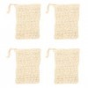 Motorhop Sac de de Sisal de Bain de Douche Sac à en Sisal Naturel Porte-Pochette EPargnant Exfoliant 200 Pièces