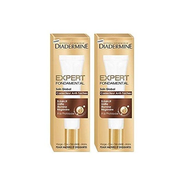 Diadermine - Expert Fondamental - Correcteur Visage Anti-tâches - Anti-âge - 30 ml - Lot de 2 Crème Jour et Nuit