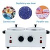 Sanji Double Warreau De Cire, 200W Double Cire Pot pour Mains Professionnel Cire Chauffante De La Cire Électrique avec Une Te