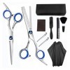 Cisailles de Coupe des Cheveux 10 pcs Set Professional 6 Ciseaux à Cheveux avec Sac à Pince Peigne Pinceau Couple Coiffeur