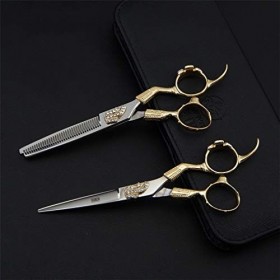 HIJIN Couper Les Cheveux Ciseaux Set, Salon De Coiffure Professionnel Ciseaux De Coupe Et Dilution Ciseaux Cheveux Kit 6.0Inc