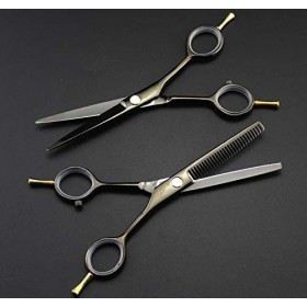 Ensemble de coiffure Professionnel 5,5 pouces Ciseaux à deux queues Noir Ciseaux de coupe amincissants Ciseaux Couleur, Cise ...