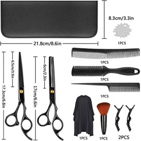 Ensemble de ciseaux à cheveux ciseaux de coiffure tranchants de qualité supérieure ciseaux de coiffure pour barbiers de salon...