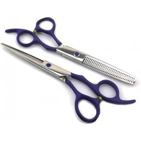 Ciseaux de barbier ciseaux de coiffure professionnels 15 Cm acier inoxydable noir/bleu/rose-bleu Salon de coiffure ou usage d