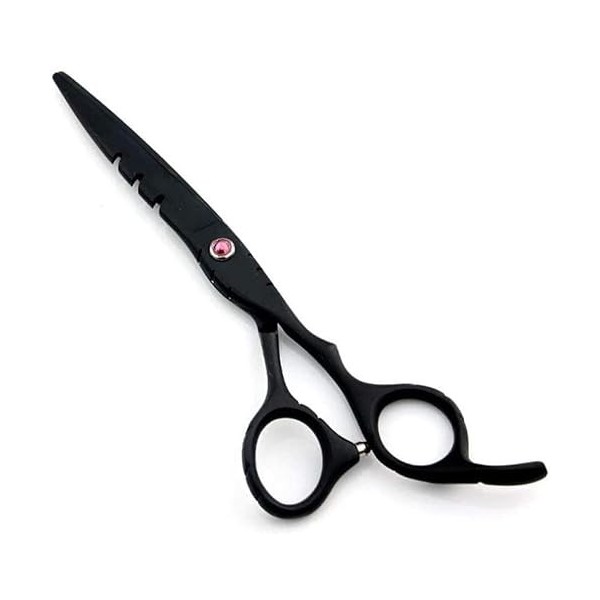 Ciseaux de barbier 6 pouces de coiffure noirs ensemble de ciseaux à main incurvés simples ciseaux de coiffure cisaille plate 