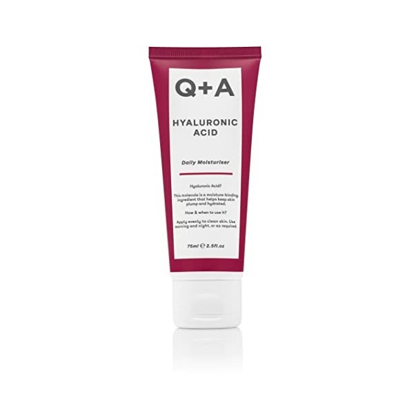 Q+A Crème à lacide hyaluronique pour visage, 75ml Crème Jour et Nuit