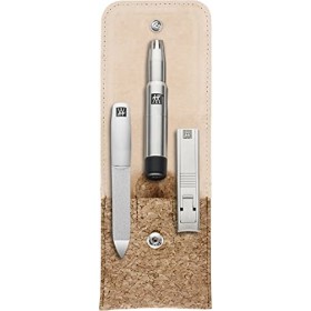 ZWILLING Twinoox Kit dentretien pour manucure 3 pièces pour homme avec tondeuse pour poils du nez et pince à épiler Édition 