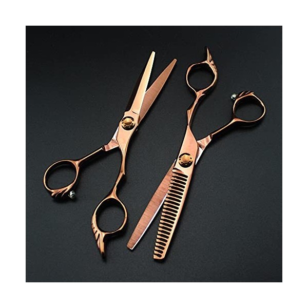 ciseaux de coiffeur Ciseaux de coupe de cheveux, 6inch japan steel Bronze ciseaux de salon de coiffure coupe coiffeur makas c