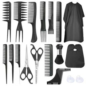 Luckit Kit de coupe de cheveux, 16 pièces, ciseaux à effiler professionnels avec 2 capes, ciseaux de coiffure, peignes, cisea
